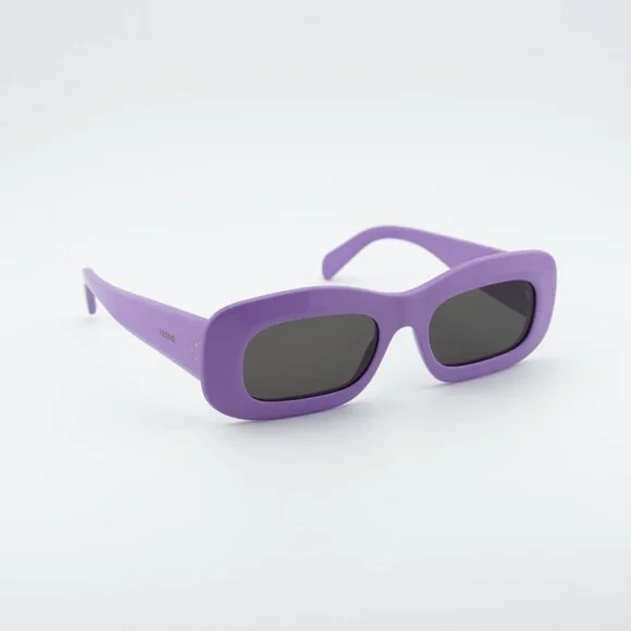 Celine CL40294I 78A Sunglasses Shiny Purple Rectangle Frame, Grey Lenses - Picture 5 of 10